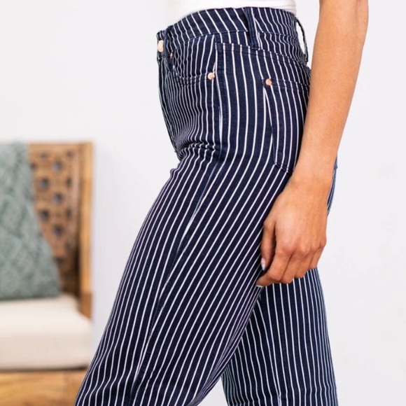 New Judy blue tummy control high waist jeans striped multiple size 7/28 - Picture 2 of 4